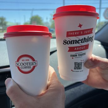 Scooter's Coffee - White chocolate latte on the left and Cinnamon Toast Crunch on the right! You gotta try the cinnamon one while it lasts! - Coffee & Tea Near Me - Jacksonville, Florida Scooter's Coffee - White chocolate latte on the left and Cinnamon Toast Crunch on the right! You gotta try the cinnamon one while it lasts! - Coffee & Tea Near Me - Jacksonville, Florida