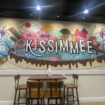 The Crazy Mason Milkshake Bar - Mural of their location - Desserts Near Me - Kissimmee, Florida