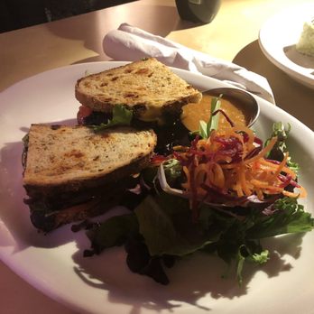 Joy Cafe - Bella Burger, portobello mushroom with mustard, spring mix, onions and soy cheese - Coffee & Tea Near Me - Philadelphia, Pennsylvania Joy Cafe - Bella Burger, portobello mushroom with mustard, spring mix, onions and soy cheese - Coffee & Tea Near Me - Philadelphia, Pennsylvania