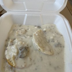 Martin's Restaurant - Sausage biscuit with sausage gravy