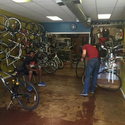 So nice to have a bike shop in the neighborhood! I got a flat and whole in my tire. Because it's so close I could walk my bike to the shop!