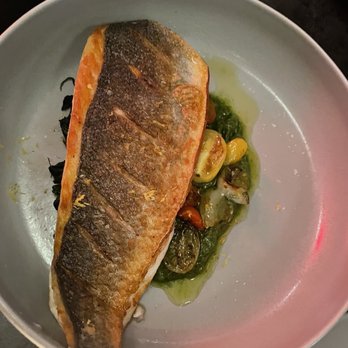 8282 - Branzino over spinach (NONG-UH GUI) - Korean Near Me - New York, New York