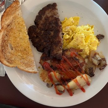 Molly's Souper - Eggs and sausage patty (mindful portion). - Breakfast & Brunch Near Me - Upland, California