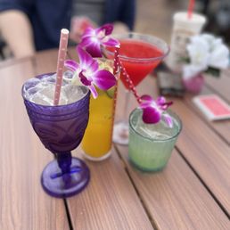 two cocktails on a table