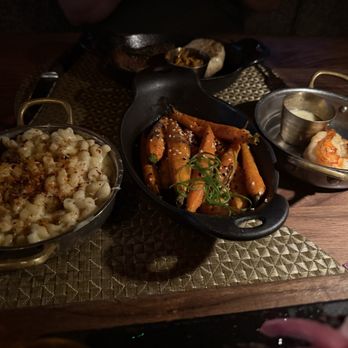 Toca Madera - Mac and cheese, carrots and prawn - Steakhouses Near Me - Houston, Texas