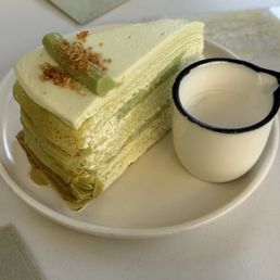 Pandan Coconut Mille Crepe Cake
