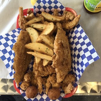 Krab Kingz Seafood - Fried catfish, lobster tail & shrimp platter - Seafood Near Me - Spring, Texas