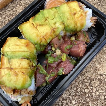 Superb Sushi - Dragon roll poke combo. The roll was HUGE (unagi was on the side per my request). The poke portion was a bit small - Caterers Near Me - Honolulu, Hawaii