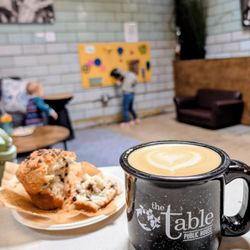 The Table Public House - Chocolate chip, muffin and latte