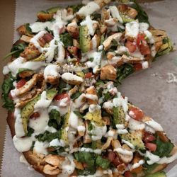 Chicken avocado on cauliflower crust. So good!