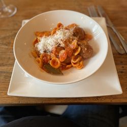 Trattoria Toto - Off the menu special of spaghetti and meatballs.