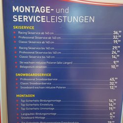 Intersport - Preisliste Ski- und Snowboardservice