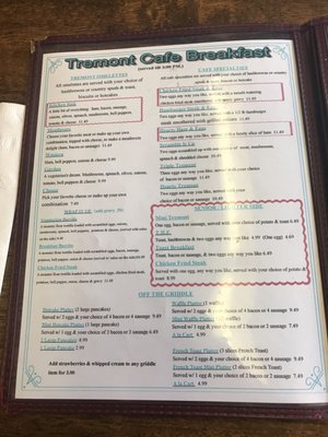 Menu photo 7 Tremont Cafe Red Bluff, CA