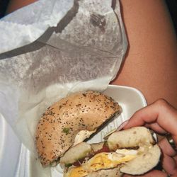 Mustang Bistro - Avocado sandwich on everything bagel