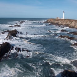 Mendocino Coast Chamber of Commerce & Visitor Center - Point Arena Lighthouse on the beautiful Mendocino Coast.