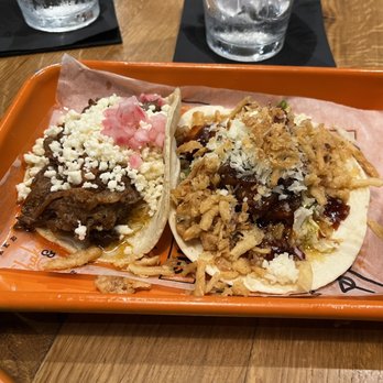 Shaker & Peel - The Barbacoa and BBQ Beef tacos... the only two we were able to get photos of because we'd already torn into the other ones - Tacos Near Me - Oldsmar, Florida Shaker & Peel - The Barbacoa and BBQ Beef tacos... the only two we were able to get photos of because we'd already torn into the other ones - Tacos Near Me - Oldsmar, Florida