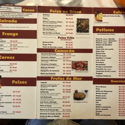 Chalé Canoa Restaurante - Menu