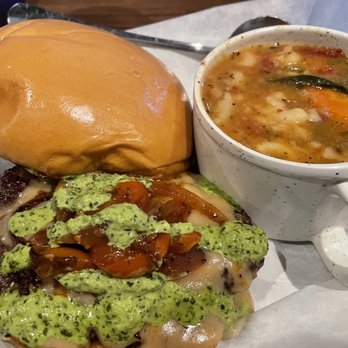 The Map Room - Lima burger with Italian wedding soup - American Near Me - Cedar Rapids, Iowa The Map Room - Lima burger with Italian wedding soup - American Near Me - Cedar Rapids, Iowa