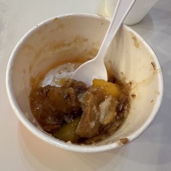 Peach Cobbler Factory - The Cinnamon Praline Peach. Not quite finished yet but hopes are high! Lol - Desserts Near Me - Jacksonville, Florida