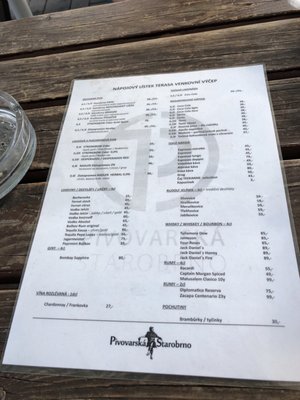 Menu photo 2 Pivovarská Starobrno Brno, JM