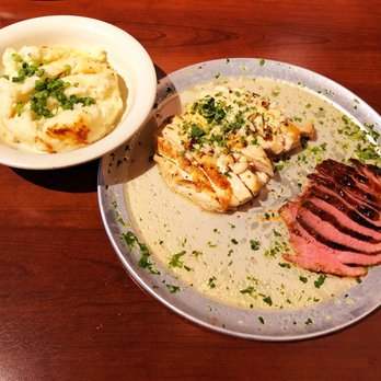 Stonefire Grill - Boneless Lemon garlic chicken breast and bbq tri-tip with garlic mashed potatoes - Salad Near Me - Torrance, California
