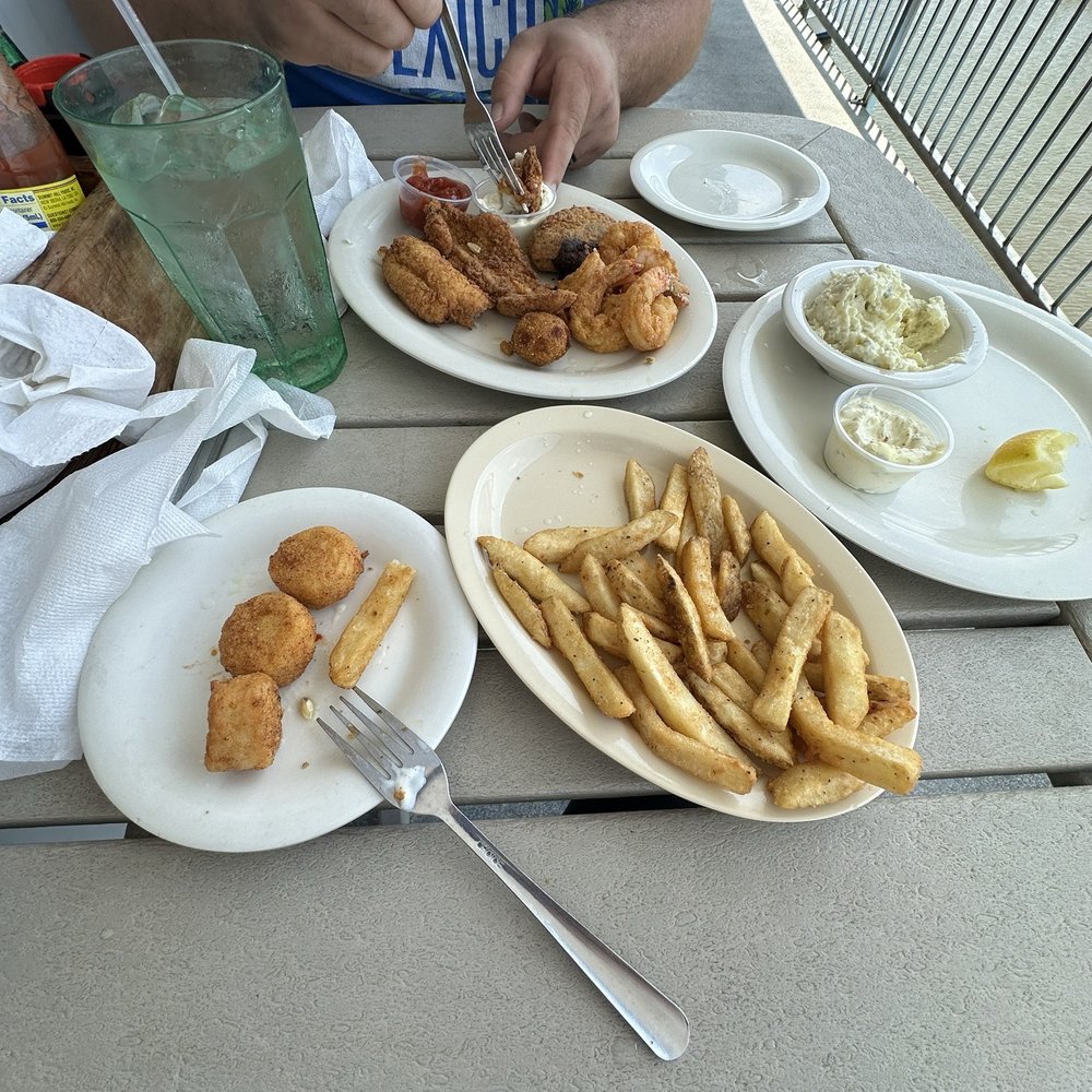McElroy's Harbor House - $30 firshemans platter. Small portions. Came with shrimp, scallops, 3 pieces of oysters. - Seafood Near Me - Biloxi, Mississippi McElroy's Harbor House - $30 firshemans platter. Small portions. Came with shrimp, scallops, 3 pieces of oysters. - Seafood Near Me - Biloxi, Mississippi