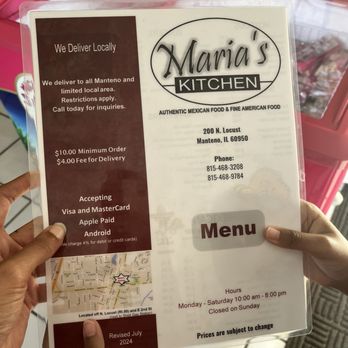 Maria's Kitchen - Menu - Burgers Near Me - Manteno, Illinois