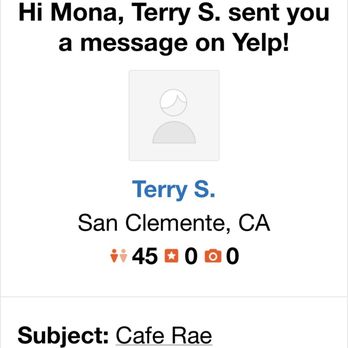 Cafe Rae - This is the owner of Cafe Rae's response to my 4 star review - Breakfast & Brunch Near Me - San Clemente, California Cafe Rae - This is the owner of Cafe Rae's response to my 4 star review - Breakfast & Brunch Near Me - San Clemente, California