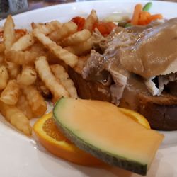 Main Track Cafe & Lounge - Hot Turkey special.  Blech- tasteless
