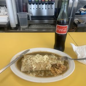 Photo of El Taco De Mexico - Denver, CO, United States. Smothered green chile ground beef burrito