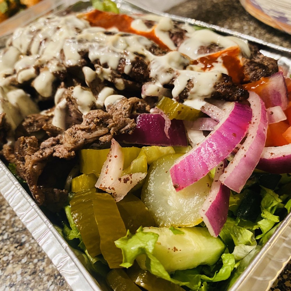 Halal Bros - Lamb Shawarma over salad - Middle Eastern Near Me - Austin, Texas Halal Bros - Lamb Shawarma over salad - Middle Eastern Near Me - Austin, Texas