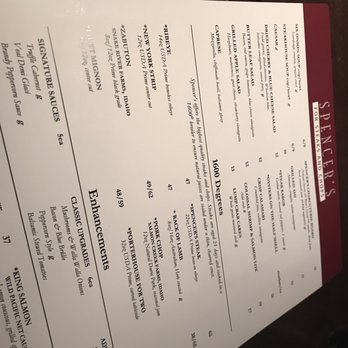 Spencer's For Steaks & Chops - Menus - Steakhouses Near Me - Spokane, Washington Spencer's For Steaks & Chops - Menus - Steakhouses Near Me - Spokane, Washington
