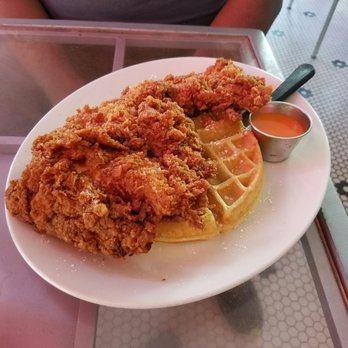 Big Pink - Chicken & Waffles.  Get this! - Pizza Near Me - Miami Beach, Florida