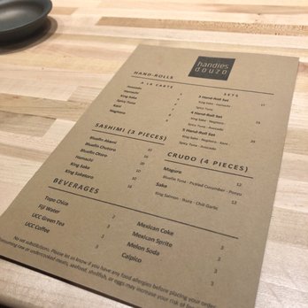 Handies Douzo - Menu - Sushi Bars Near Me - Houston, Texas Handies Douzo - Menu - Sushi Bars Near Me - Houston, Texas