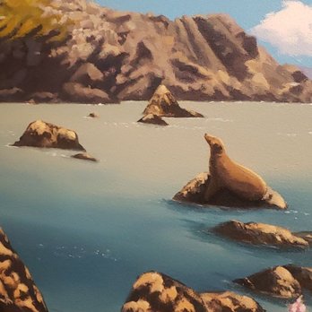 Ocean View Inn - Beautiful mural in the lobby! - Hotels Near Me - Crescent City, California