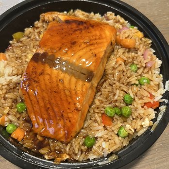 Neighborhood Wraps and Smoothies - Salmon fried rice with teriyaki sauce - Wraps Near Me - Atlanta, Georgia