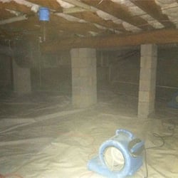 Nixon Cleaning and Restoration - Mold Remediation: Mold removal, new insulation and vapor barrier in crawl space
