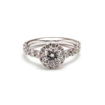 Gold Lobby - 1.84 carat 14K White Gold Canadian Diamond Halo Ring - Jewelry Near Me - Ottawa, Ontario