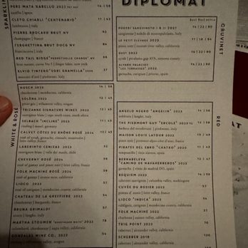 The Diplomat - Wine Menu - New American Near Me - Milwaukee, Wisconsin The Diplomat - Wine Menu - New American Near Me - Milwaukee, Wisconsin