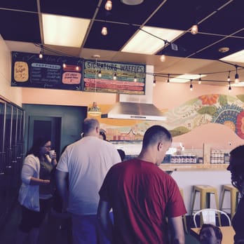 Waffle Love - Line inside the store. - Waffles Near Me - Provo, Utah Waffle Love - Line inside the store. - Waffles Near Me - Provo, Utah