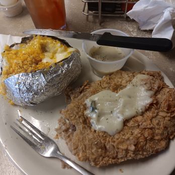 Hermann Sons Steakhouse - Chicken fried steak and bake potato. - Steakhouses Near Me - Hondo, Texas