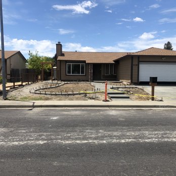 New Look Landscape - Stage 3: creating the design. Concrete has already been poured - Landscaping Near Me - Farifield, California