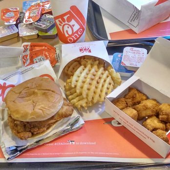 Chick-fil-A - Deluxe Chick-fil-A sandwich, fries, and Chick-fil-A nuggets. - Fast Food Near Me - Long Beach, California Chick-fil-A - Deluxe Chick-fil-A sandwich, fries, and Chick-fil-A nuggets. - Fast Food Near Me - Long Beach, California