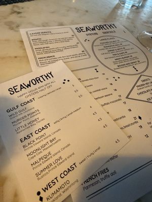 Menu photo 1 Seaworthy New Orleans, LA Menu photo 1 Seaworthy New Orleans, LA