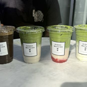 Oishii Matcha - Hojicha Latte W/Hojicha Foam , matcha latte , strawberry matcha - Coffee & Tea Near Me - San Francisco, California Oishii Matcha - Hojicha Latte W/Hojicha Foam , matcha latte , strawberry matcha - Coffee & Tea Near Me - San Francisco, California