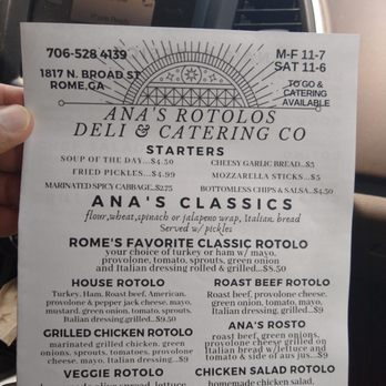 Anas Rotolos Deli & Catering - Menu - Delis Near Me - Rome, Georgia