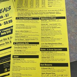 Main Street Pizza - Iron Mountain - Menu back