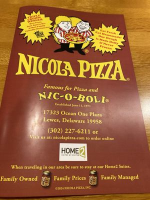 Menu photo 1 Nicola Pizza Lewes, DE Menu photo 1 Nicola Pizza Lewes, DE