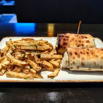 Dish N Dash - Milpitas - Chicken shawarma wrap ($15) with side of fries.. Shawarma - Good Fried - Average - Middle Eastern Near Me - Milpitas, California