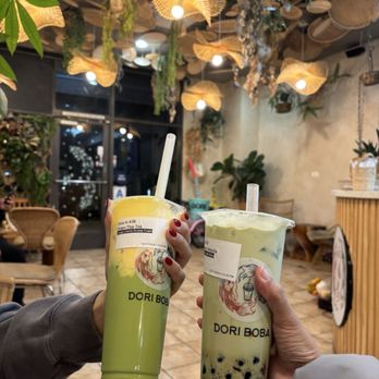 Dori Boba  - Green thai tea and strawberry matcha - Bubble Tea Near Me - Chula Vista, California